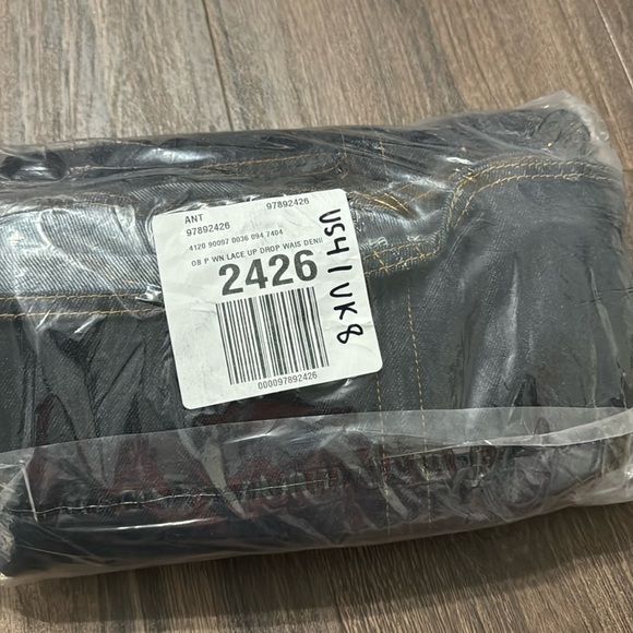 NWT! Anthropologie Pilcro Lace-Up Drop-Waist Denim Midi Skirt - Multiple🧡 - Picture 5 of 8